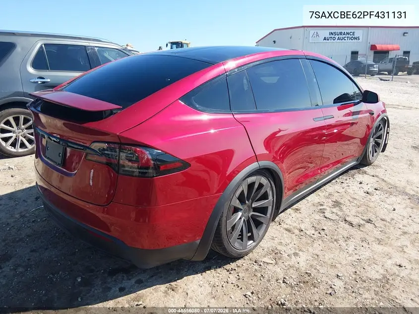 2023 Tesla Model X Plaid Tri Motor All-Wheel Drive VIN: 7SAXCBE62PF431131 Lot: 45556080