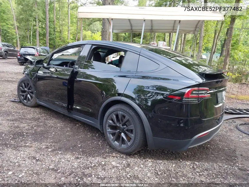 2023 Tesla Model X Dual Motor All-Wheel Drive/Standard Range VIN: 7SAXCBE52PF377482 Lot: 45570297