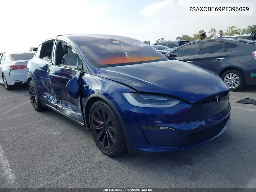 2023 Tesla Model X Plaid Tri Motor All-Wheel Drive VIN: 7SAXCBE69PF396099 Lot: 45586355