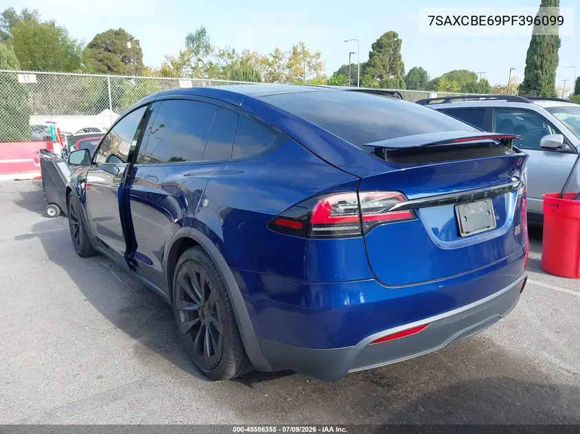 2023 Tesla Model X Plaid Tri Motor All-Wheel Drive VIN: 7SAXCBE69PF396099 Lot: 45586355
