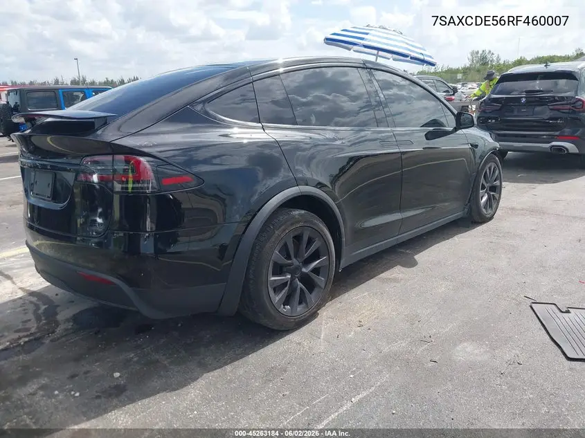 2024 Tesla Model X Long Range VIN: 7SAXCDE56RF460007 Lot: 45263184