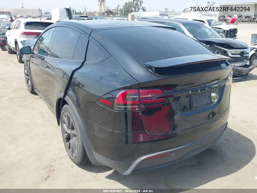 2024 Tesla Model X Long Range VIN: 7SAXCAE52RF442294 Lot: 45264921
