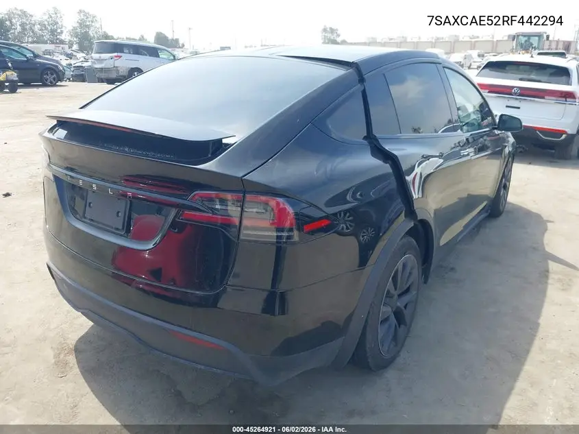 2024 Tesla Model X Long Range VIN: 7SAXCAE52RF442294 Lot: 45264921