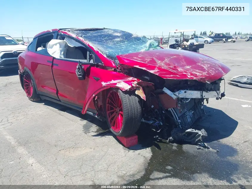 2024 Tesla Model X Plaid Tri Motor All-Wheel Drive VIN: 7SAXCBE67RF440331 Lot: 45492283