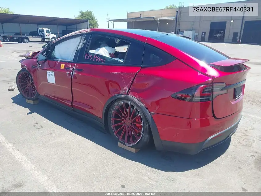 2024 Tesla Model X Plaid Tri Motor All-Wheel Drive VIN: 7SAXCBE67RF440331 Lot: 45492283