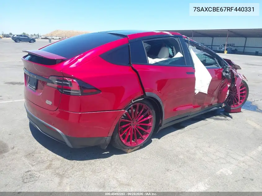 2024 Tesla Model X Plaid Tri Motor All-Wheel Drive VIN: 7SAXCBE67RF440331 Lot: 45492283