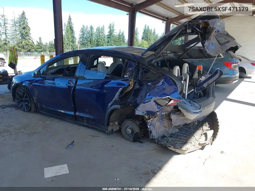 2025 Tesla Model X Long Range VIN: 7SAXCBE5XSF471179 Lot: 45586701
