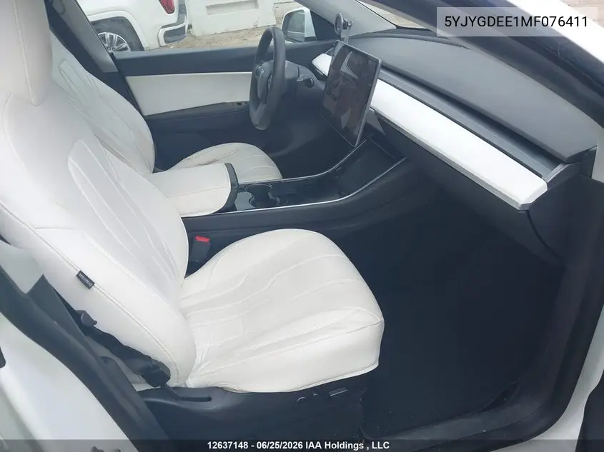 2021 Tesla Model Y VIN: 5YJYGDEE1MF076411 Lot: 12637148
