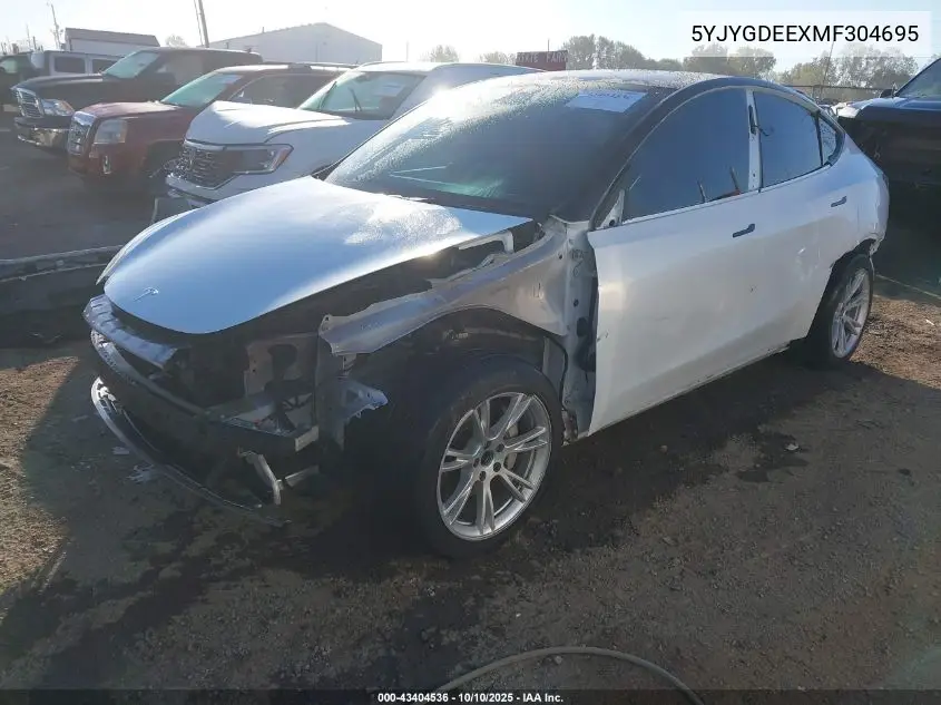 5YJYGDEEXMF304695 2021 Tesla Model Y Long Range Dual Motor All-Wheel Drive