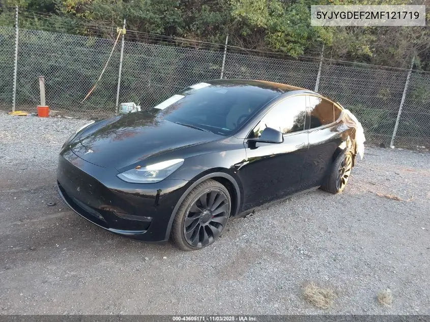 5YJYGDEF2MF121719 2021 Tesla Model Y Performance Dual Motor All-Wheel Drive