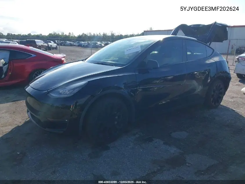 5YJYGDEE3MF202624 2021 Tesla Model Y Long Range Dual Motor All-Wheel Drive