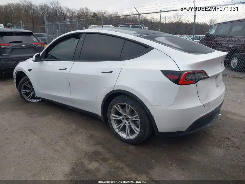 5YJYGDEE2MF071931 2021 Tesla Model Y Long Range Dual Motor All-Wheel Drive