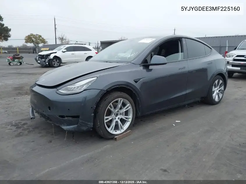 5YJYGDEE3MF225160 2021 Tesla Model Y Long Range Dual Motor All-Wheel Drive