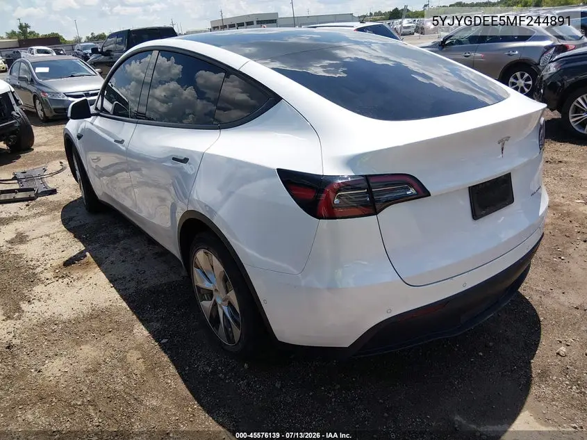 2021 Tesla Model Y Long Range Dual Motor All-Wheel Drive VIN: 5YJYGDEE5MF244891 Lot: 45576139