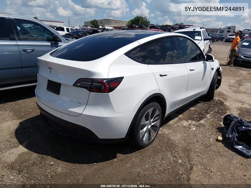 2021 Tesla Model Y Long Range Dual Motor All-Wheel Drive VIN: 5YJYGDEE5MF244891 Lot: 45576139