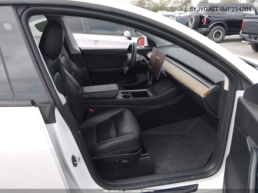 2021 Tesla Model Y Long Range Dual Motor All-Wheel Drive VIN: 5YJYGAEE4MF234304 Lot: 45666022