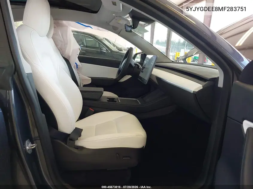 2021 Tesla Model Y Long Range Dual Motor All-Wheel Drive VIN: 5YJYGDEE8MF283751 Lot: 45673816