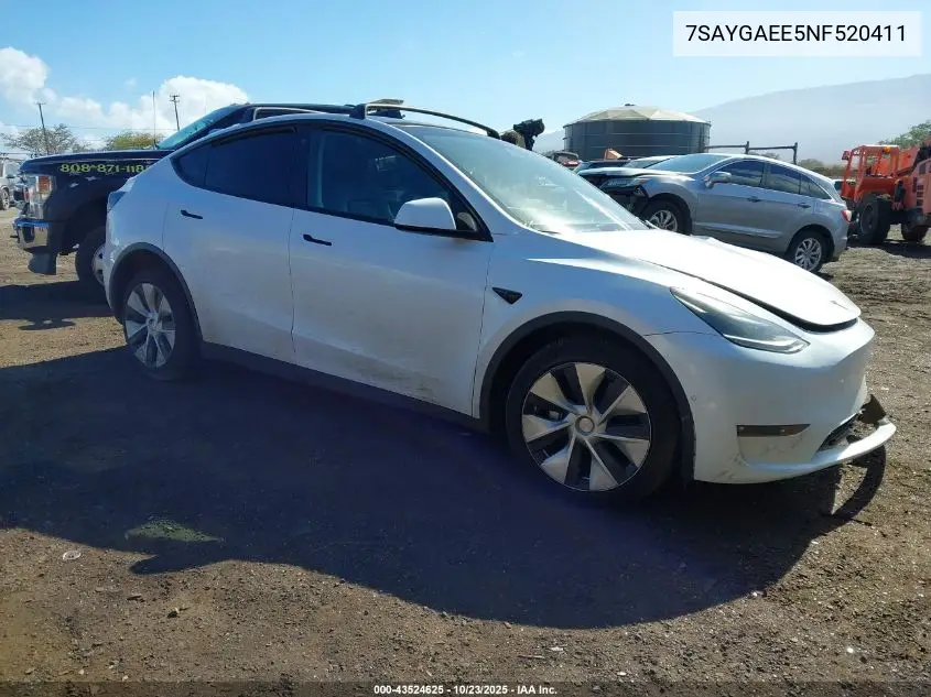 7SAYGAEE5NF520411 2022 Tesla Model Y Long Range Dual Motor All-Wheel Drive