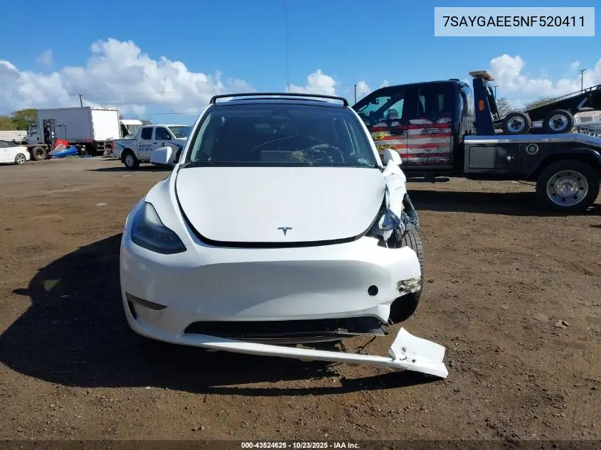 7SAYGAEE5NF520411 2022 Tesla Model Y Long Range Dual Motor All-Wheel Drive