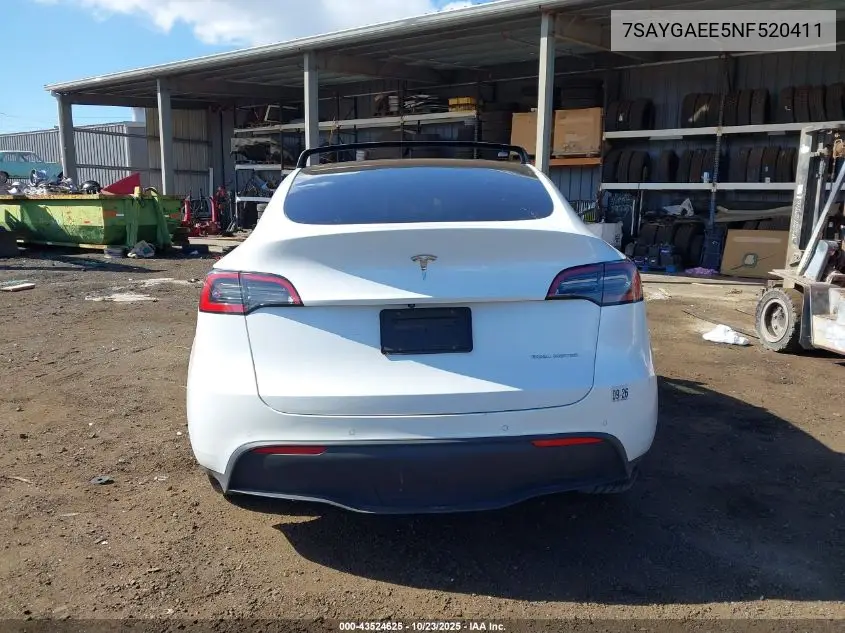 7SAYGAEE5NF520411 2022 Tesla Model Y Long Range Dual Motor All-Wheel Drive