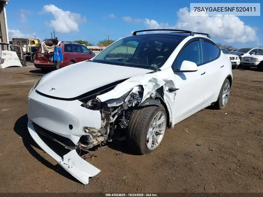 7SAYGAEE5NF520411 2022 Tesla Model Y Long Range Dual Motor All-Wheel Drive
