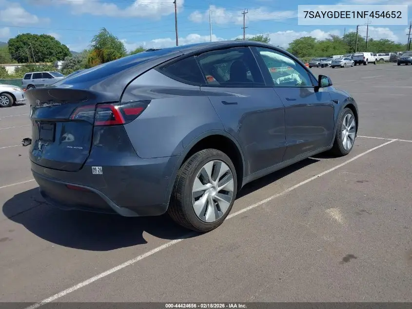 2022 Tesla Model Y Long Range Dual Motor All-Wheel Drive VIN: 7SAYGDEE1NF454652 Lot: 44424656