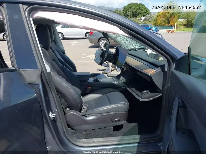 2022 Tesla Model Y Long Range Dual Motor All-Wheel Drive VIN: 7SAYGDEE1NF454652 Lot: 44424656