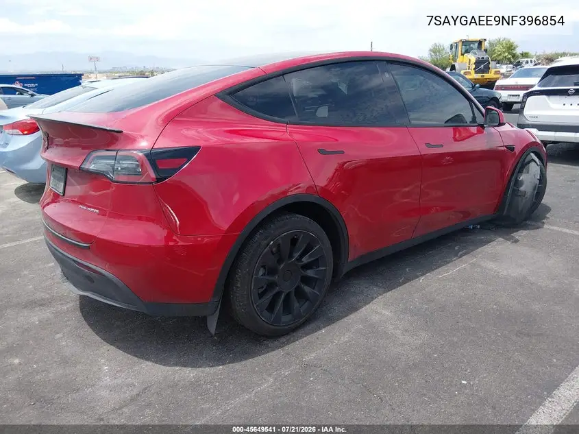 2022 Tesla Model Y Long Range Dual Motor All-Wheel Drive VIN: 7SAYGAEE9NF396854 Lot: 45649541