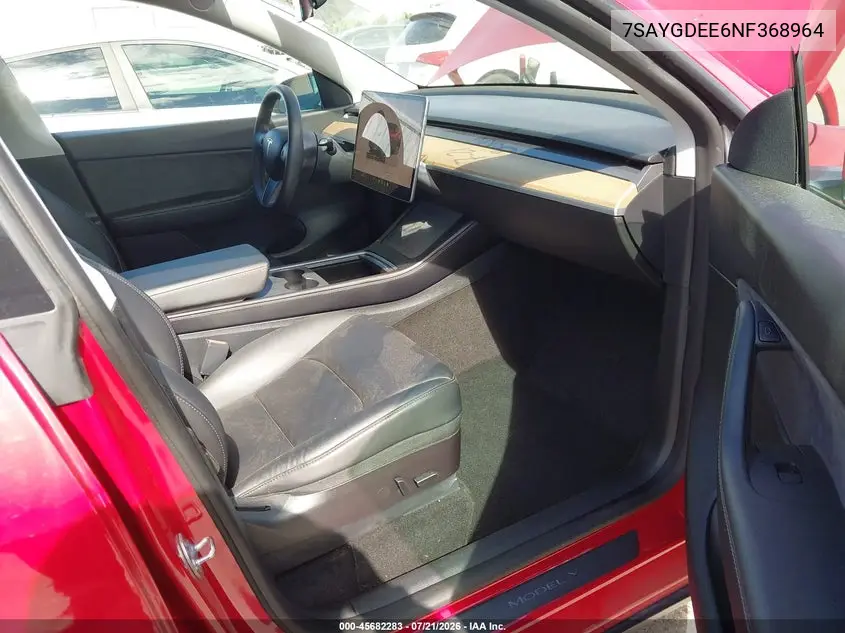 2022 Tesla Model Y Long Range Dual Motor All-Wheel Drive VIN: 7SAYGDEE6NF368964 Lot: 45682283