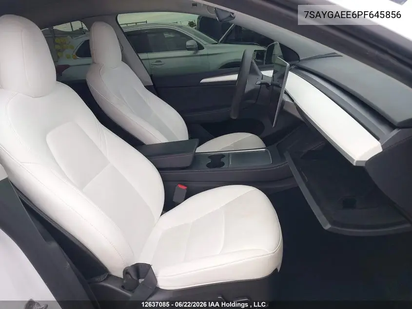 2023 Tesla Model Y VIN: 7SAYGAEE6PF645856 Lot: 12637085