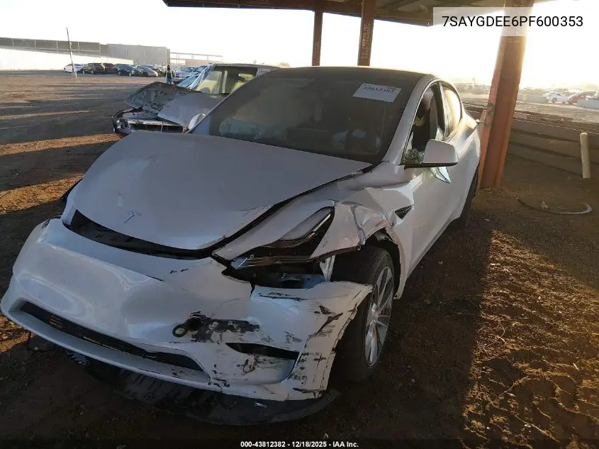 7SAYGDEE6PF600353 2023 Tesla Model Y