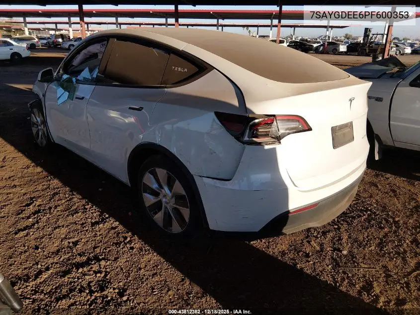 7SAYGDEE6PF600353 2023 Tesla Model Y