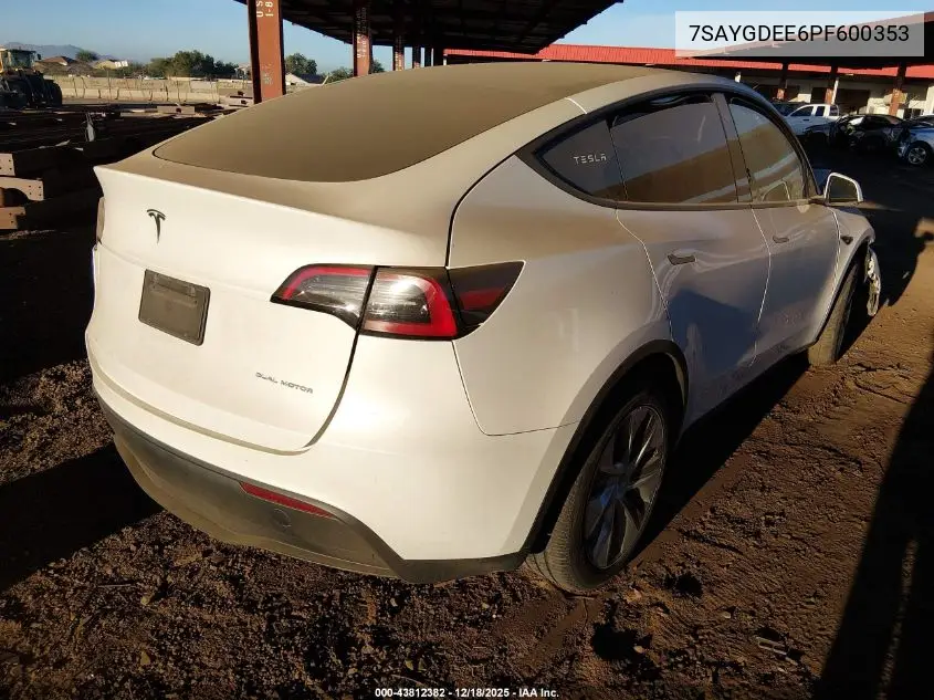 7SAYGDEE6PF600353 2023 Tesla Model Y