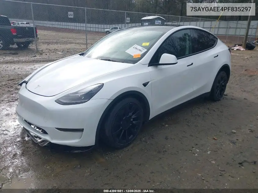 7SAYGAEE4PF835297 2023 Tesla Model Y Awd/Long Range Dual Motor All-Wheel Drive