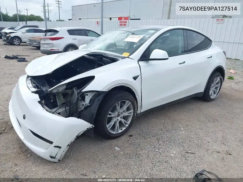 2023 Tesla Model Y Awd/Long Range Dual Motor All-Wheel Drive VIN: 7SAYGDEE9PA127514 Lot: 45221373
