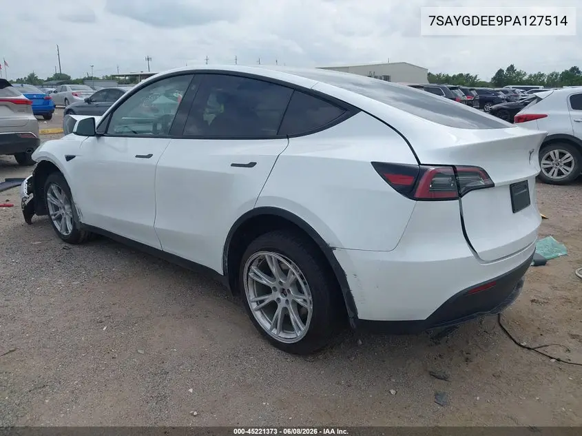 2023 Tesla Model Y Awd/Long Range Dual Motor All-Wheel Drive VIN: 7SAYGDEE9PA127514 Lot: 45221373