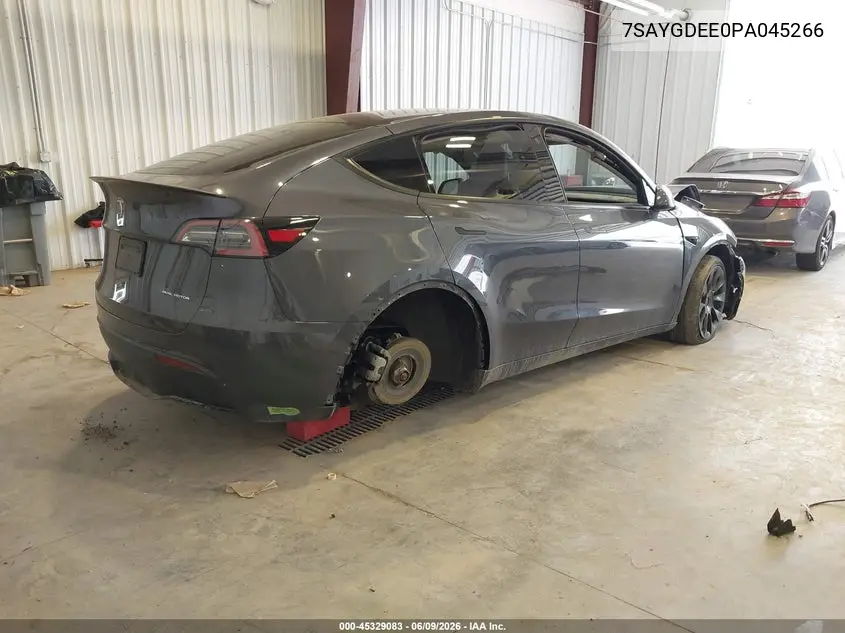 2023 Tesla Model Y Awd/Long Range Dual Motor All-Wheel Drive VIN: 7SAYGDEE0PA045266 Lot: 45329083