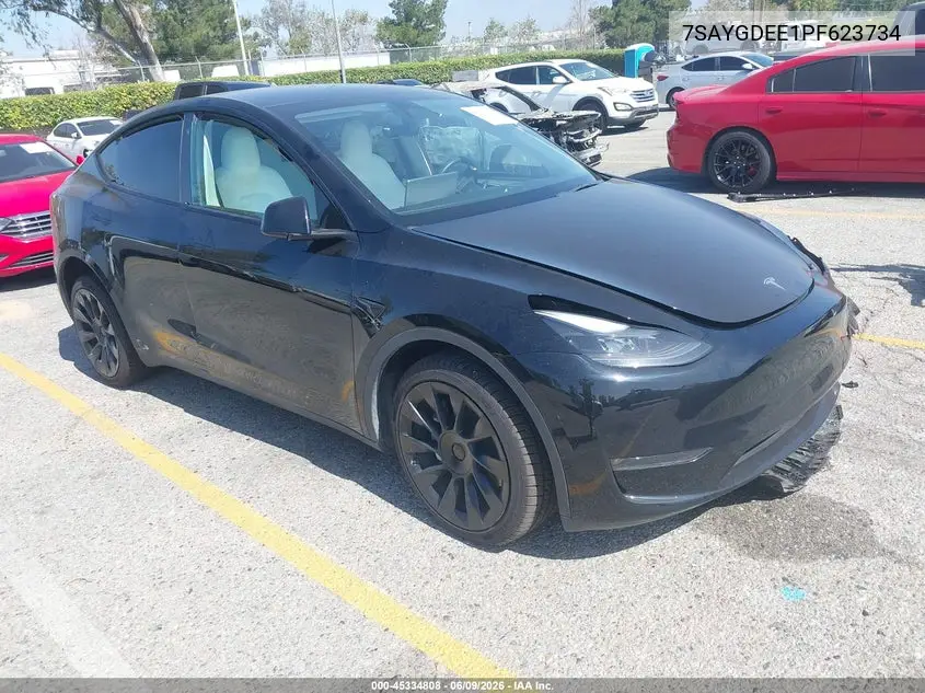 2023 Tesla Model Y Awd/Long Range Dual Motor All-Wheel Drive VIN: 7SAYGDEE1PF623734 Lot: 45334808