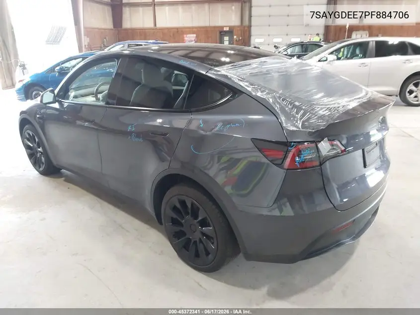 2023 Tesla Model Y Awd/Long Range Dual Motor All-Wheel Drive VIN: 7SAYGDEE7PF884706 Lot: 45372341