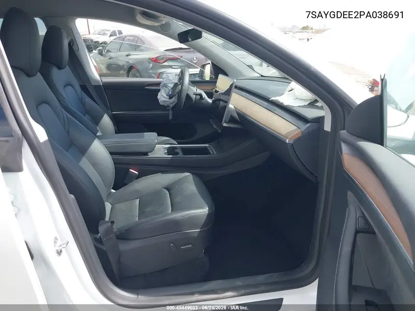 2023 Tesla Model Y Awd/Long Range Dual Motor All-Wheel Drive VIN: 7SAYGDEE2PA038691 Lot: 45449603
