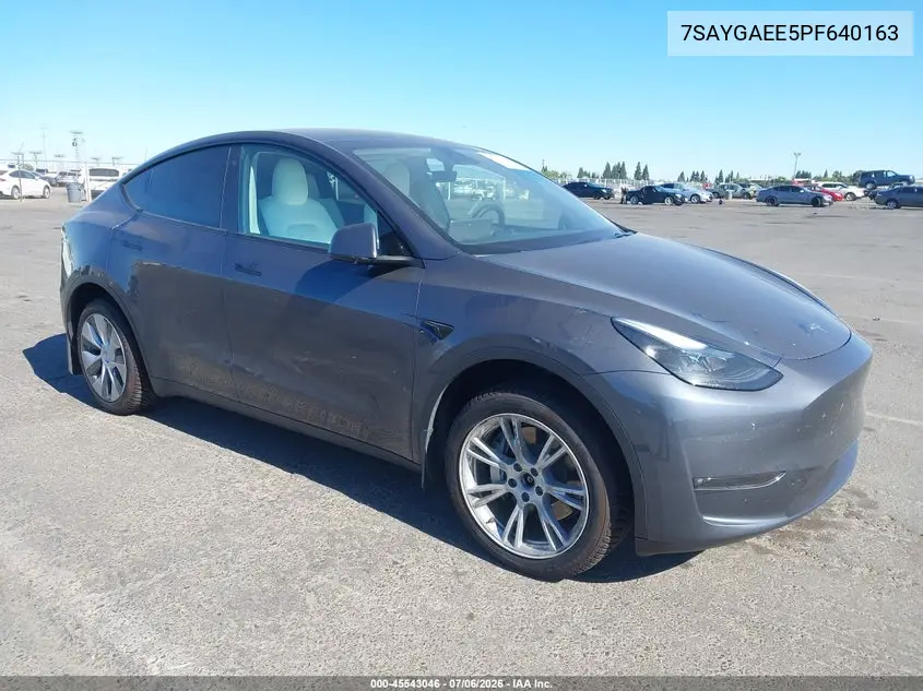 2023 Tesla Model Y Awd/Long Range Dual Motor All-Wheel Drive VIN: 7SAYGAEE5PF640163 Lot: 45543046