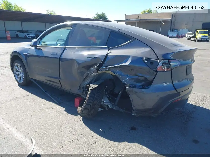 2023 Tesla Model Y Awd/Long Range Dual Motor All-Wheel Drive VIN: 7SAYGAEE5PF640163 Lot: 45543046
