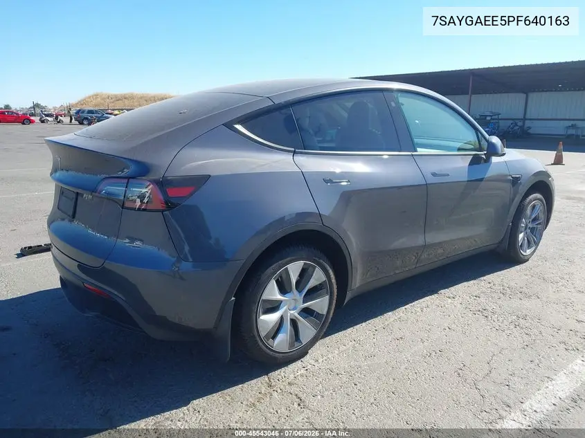 2023 Tesla Model Y Awd/Long Range Dual Motor All-Wheel Drive VIN: 7SAYGAEE5PF640163 Lot: 45543046