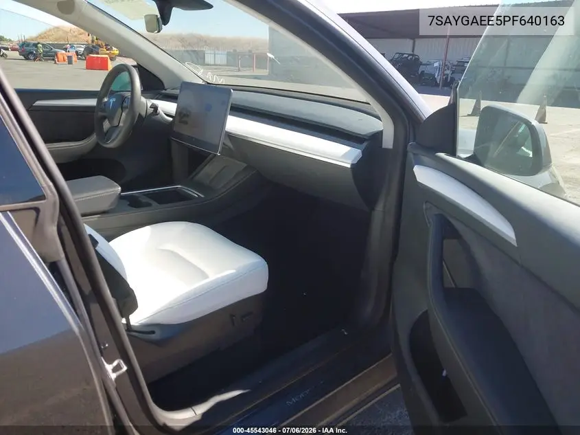 2023 Tesla Model Y Awd/Long Range Dual Motor All-Wheel Drive VIN: 7SAYGAEE5PF640163 Lot: 45543046