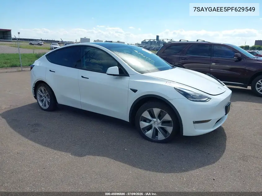 2023 Tesla Model Y Awd/Long Range Dual Motor All-Wheel Drive VIN: 7SAYGAEE5PF629549 Lot: 45596586