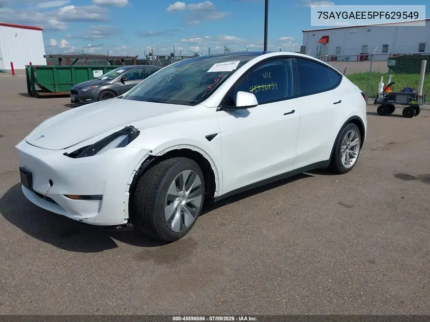 2023 Tesla Model Y Awd/Long Range Dual Motor All-Wheel Drive VIN: 7SAYGAEE5PF629549 Lot: 45596586