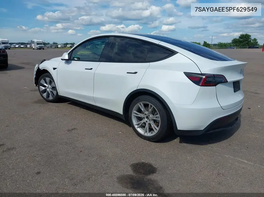 2023 Tesla Model Y Awd/Long Range Dual Motor All-Wheel Drive VIN: 7SAYGAEE5PF629549 Lot: 45596586