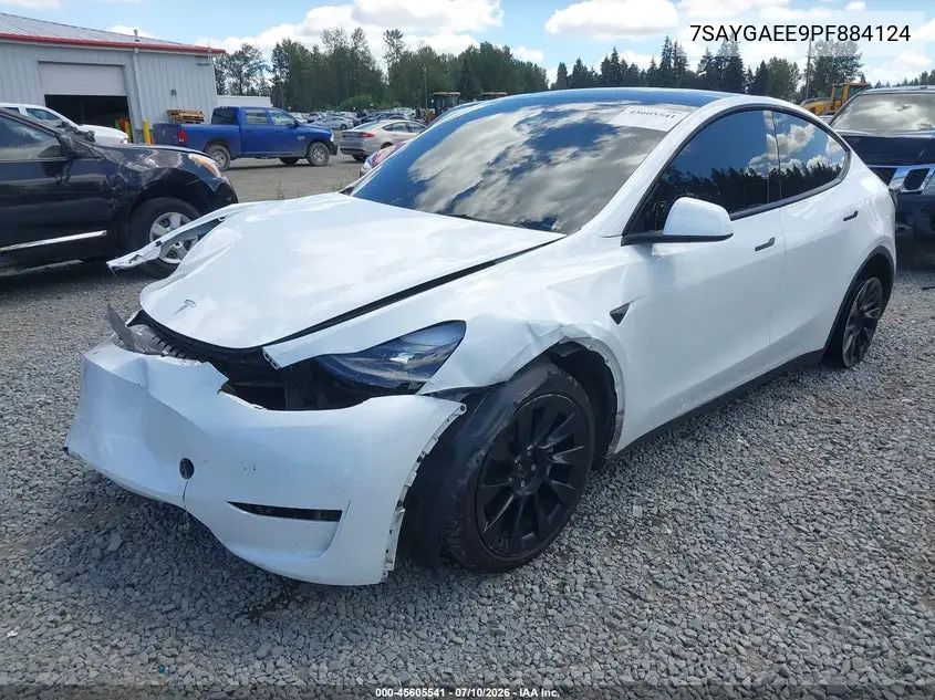 2023 Tesla Model Y Awd/Long Range Dual Motor All-Wheel Drive VIN: 7SAYGAEE9PF884124 Lot: 45605541