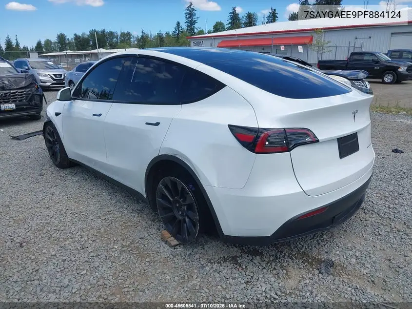 2023 Tesla Model Y Awd/Long Range Dual Motor All-Wheel Drive VIN: 7SAYGAEE9PF884124 Lot: 45605541