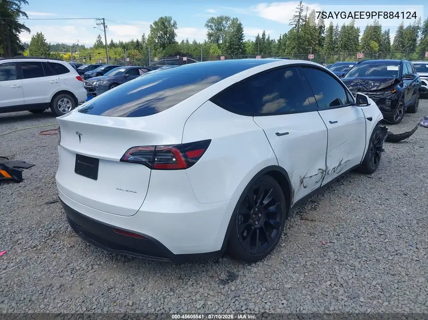 2023 Tesla Model Y Awd/Long Range Dual Motor All-Wheel Drive VIN: 7SAYGAEE9PF884124 Lot: 45605541